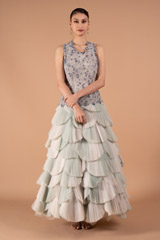 Silver Grey Feather GownDSC01626