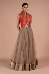 Grey Zari Work Top Bottom SetDSC07704