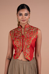 Grey Zari Work Top Bottom SetDSC07705