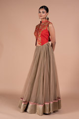 Grey Zari Work Top Bottom SetDSC07707