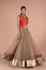 Grey Zari Work Top Bottom SetDSC07712