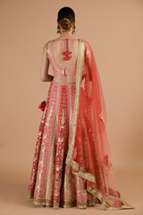 Pink Thread Velvet Lehenga_DTR4505-1