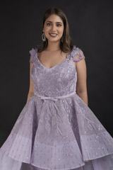 Mauve Dual Layer Gown_DTR1301