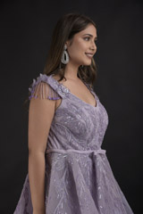 Mauve Dual Layer Gown_DTR1304