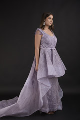 Mauve Dual Layer Gown_DTR1305