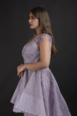 Mauve Dual Layer Gown_DTR1309