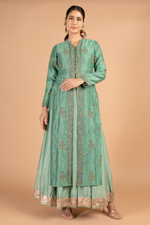 Block  Printed  Anarkali Gown