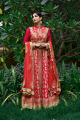 Emerald Red Gold Dori Anarkali_DSC0006