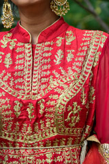 Emerald Red Gold Dori Anarkali_DSC0021