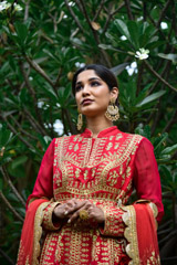 Emerald Red Gold Dori Anarkali_DSC0026