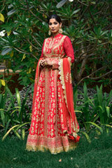 Emerald Red Gold Dori Anarkali_DSC0029