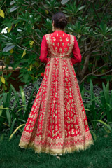 Emerald Red Gold Dori Anarkali_DSC0037