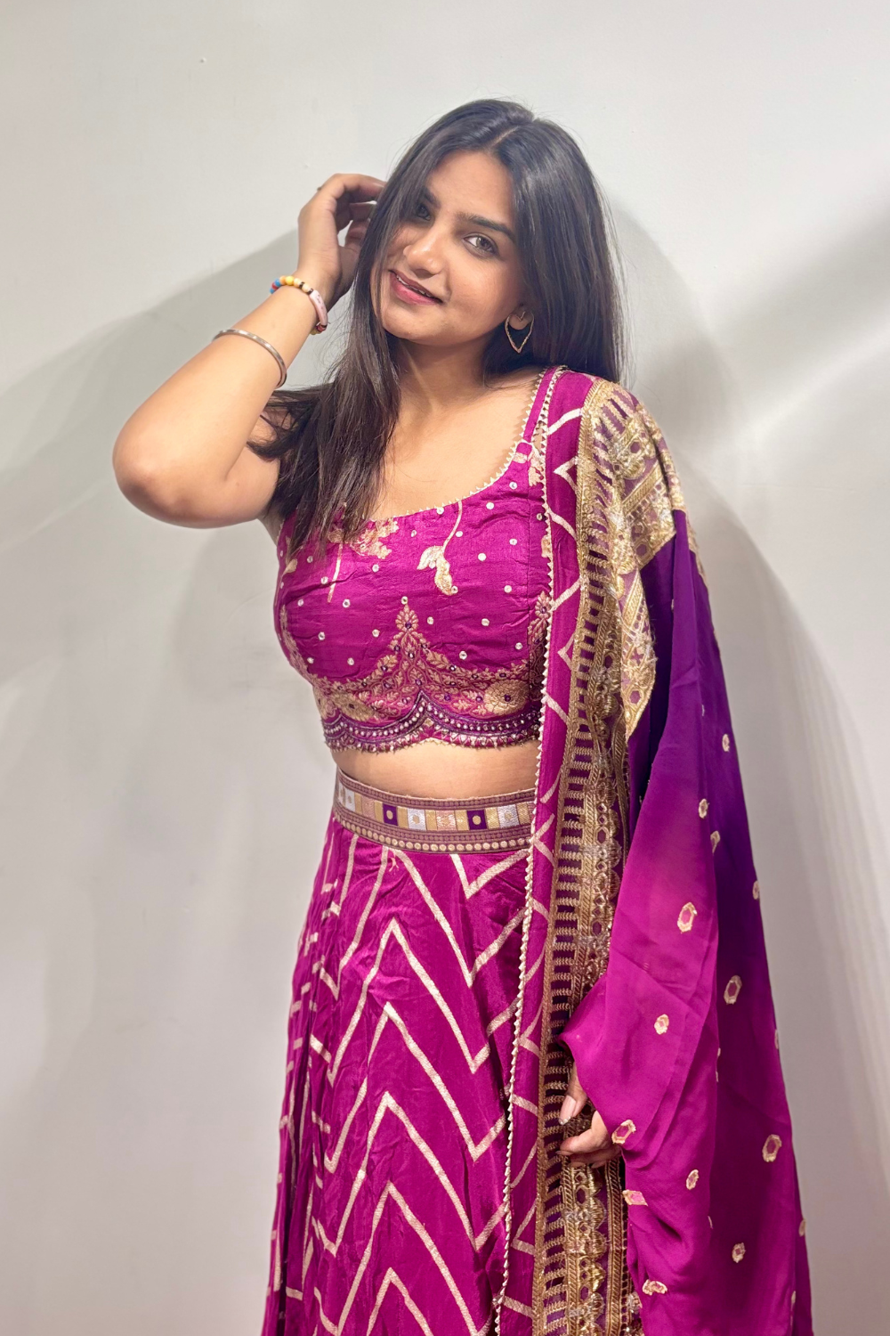 Purple Lehenga With Gold Chevron Gota Patti And Lace Work4