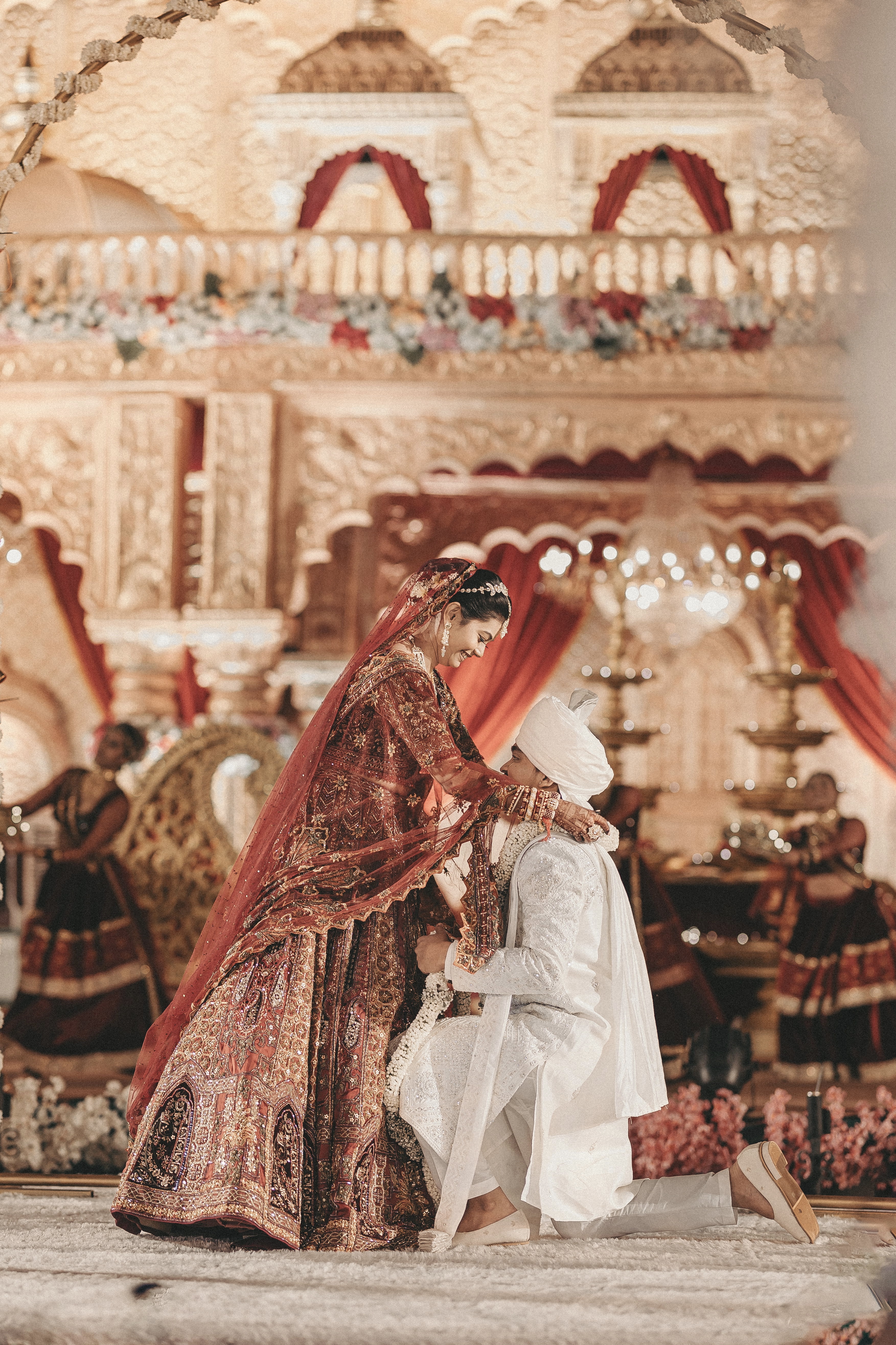 Maroon Bridal Lehenga With Patchwork Beads And Zari Work Embellishment1