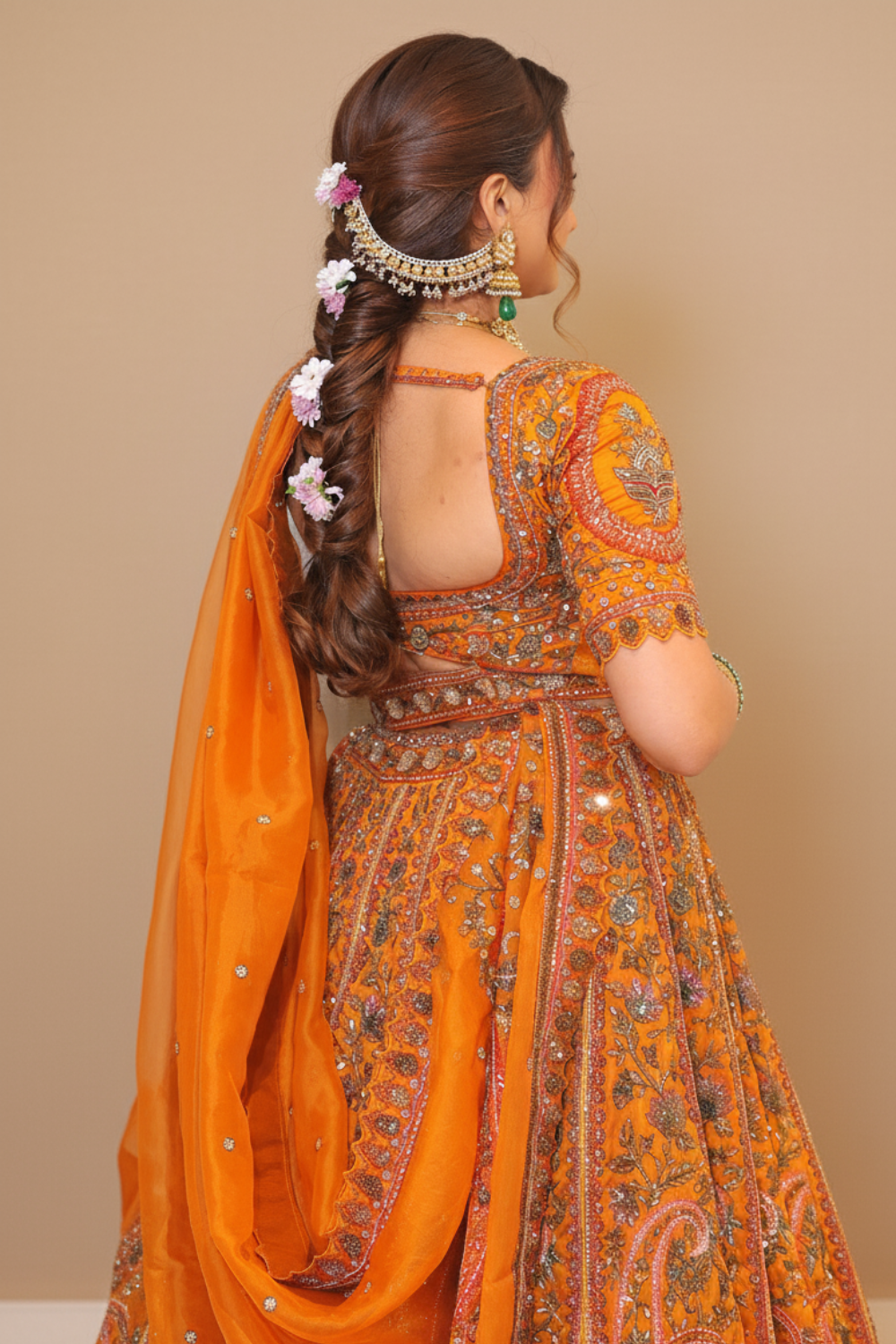 Mustard Yellow Embroidered Lehenga With Sequins Beads Zari Work Embellishment3