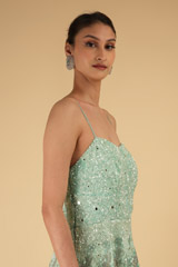 Aqua Blue Embroidered GownDSC06931