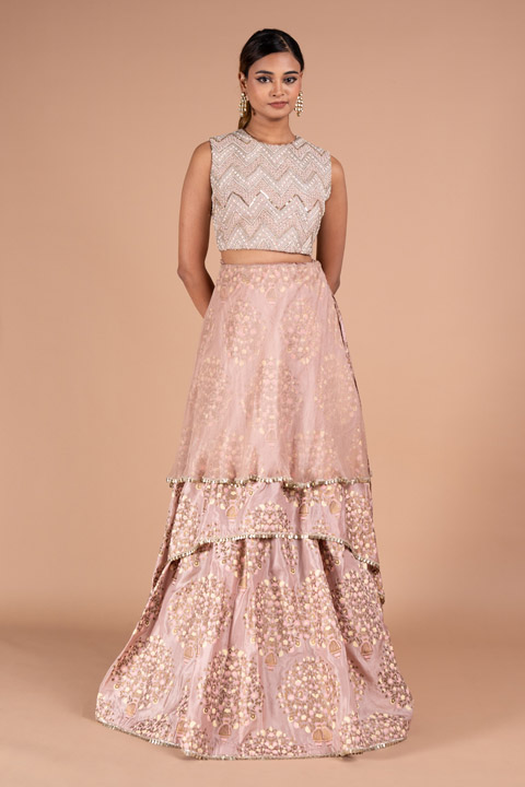 Layered Skirt with Crop Top