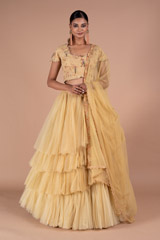 Layered Mustard Lehenga
