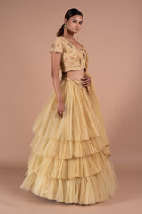 Layered Mustard LehengaDSC07686