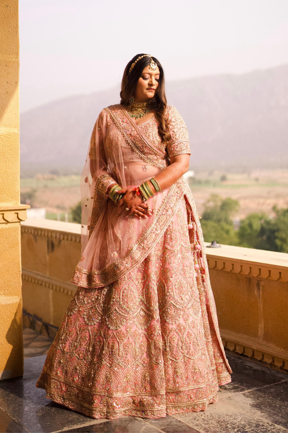 Baby Pink Lehenga WIth Zari Work Embellishment