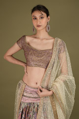 Multi Colour Screen Print LehengaDSC02187