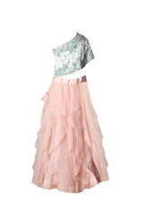 Pink Embroidered Top Bottom Set4