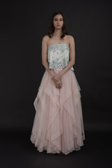 Pink Embroidered Top Bottom Set_SUB8087