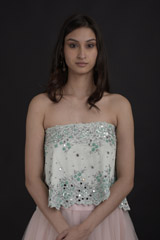 Pink Embroidered Top Bottom Set_SUB8088