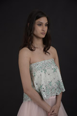 Pink Embroidered Top Bottom Set_SUB8090