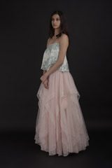 Pink Embroidered Top Bottom Set_SUB8092