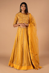 Ochre Brocade Lehenga