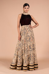 Gold And Maroon  Embellished  GownDSC07567