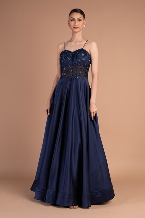 Royal Blue Embellished Gown