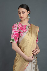 Golden Dupion Silk SareeIMG_1887