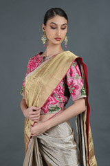 Golden Dupion Silk SareeIMG_1888