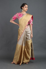 Golden Dupion Silk SareeIMG_1890