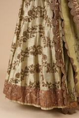 Sage Green Raw Silk LehengaDSC00370