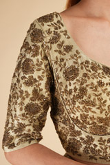 Sage Green Raw Silk LehengaDSC00372