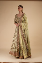 Sage Green Raw Silk LehengaDSC00373