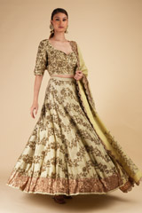 Sage Green Raw Silk LehengaDSC00376