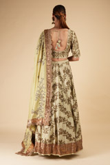 Sage Green Raw Silk LehengaDSC00377