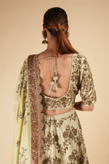 Sage Green Raw Silk LehengaDSC00378