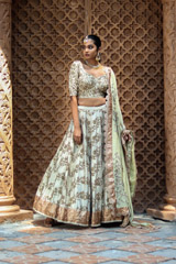 Sage Green Raw Silk LehengaIMG_6050