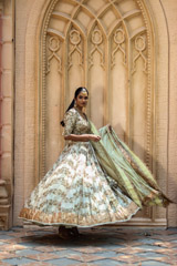 Sage Green Raw Silk LehengaIMG_6077