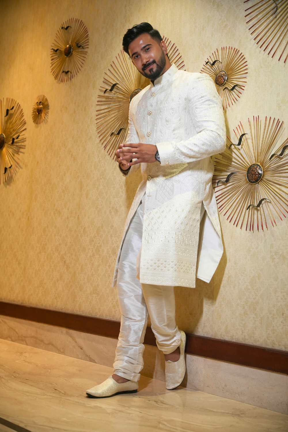 Off- White Sherwani Set