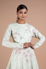 Green Long Embroidered GownDSC07539