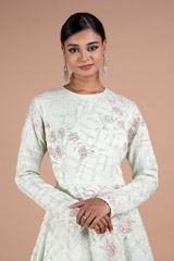 Green Long Embroidered GownDSC07540