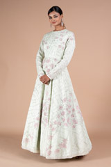 Green Long Embroidered GownDSC07542