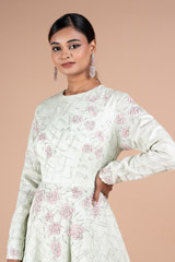 Green Long Embroidered GownDSC07543