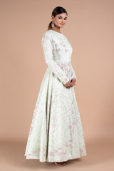 Green Long Embroidered GownDSC07544